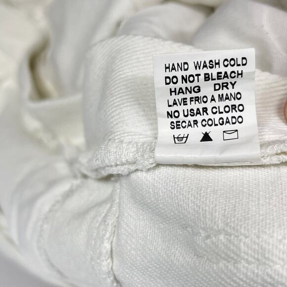 Papermoon Small S White Strapless Denim Romper Shorts Cotton Pockets Chic - Picture 10 of 11